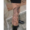 Collants Tattoo sérigraphiés-main "Paon"