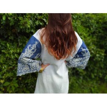 Modèle Unique Kimono Coton "Jean brodé" taille unique