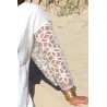 Modèle Unique Kimono Coton "Ecru" sérigraphie "Papillons" taille unique